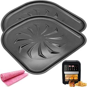 HQT 2PCS Air Fryer Drip Pan for PowerXL Air Fryers, Upgraded Air Fryer Oil Drip Tray Replacement Parts for 6QT, 10QT PowerXL Vortex Air Fryer Pro Oven, Non-stick, Dishwasher Safe
