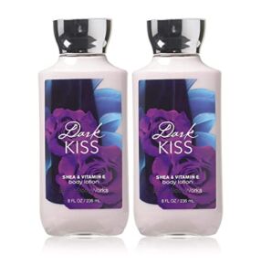 Bath and Body Works Dark Kiss Super Smooth Body Lotion Sets Gift For Women 8 Oz -2 Pack (Dark Kiss)