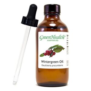 Wintergreen Essential Oil 4 fl oz (118 ml) Glass Bottle w/Glass Dropper – 100% Pure Essential Oil
