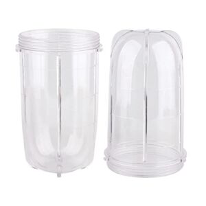 Veterger Replacement Parts 16 Ounce Tall Jar Cups,Compatible with Original Magic Bullet Blender Juicer MB1001 250W (2 Pack)
