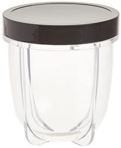 Magic Bullet 12 oz Short Cup with Resealable Lid, 1 Count (Pack of 1), Clear/Black