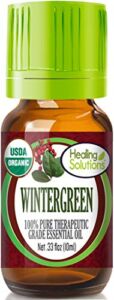 Healing Solutions Organic 10ml Oils – Wintergreen Essential Oil – 0.33 Fluid Ounces