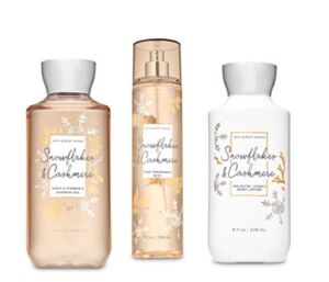 Bath and Body Works – Snowflakes & Cashmere – Daily Trio – Gift Set – Shower Gel, Fine Fragrance Mist and Body Lotion – (2019 Edition)