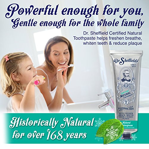 Dr. Sheffield’s Certified Natural Toothpaste (Wintergreen) – Great Tasting, Fluoride Free Toothpaste/Freshen Your Breath, Whiten Your Teeth, Reduce Plaque (2-Pack) | The Storepaperoomates Retail Market - Fast Affordable Shopping
