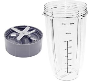 Blender Cup and Blade Replacement, 32 Oz Cups and Extractor Blade for Nutribullet Blender 600W/ 900W Models for NutriBullet Blender Blade Replacement Parts
