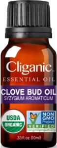 Cliganic Organic Clove Bud Essential Oil, 100% Pure Natural for Aromatherapy | Non-GMO Verified