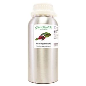 Wintergreen – 16 fl oz (473 ml) Aluminum Bottle w/Plug Cap – 100% Pure Essential Oil – GreenHealth