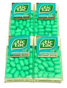 Tic Tac Mints Wintergreen Flavor | Low Calorie Mints | 4 Packs of 1 oz Each