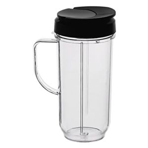 Joyparts Replacement Parts 22oz Tall Mug cup with Flip Top To-go Lid ，Compatible with Magic Bullet 250W MB1001 Blender Juicer
