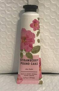 Bath and Body Works Strawberry Pound Cake Hand Cream Pink Flowers 1 Ounce Traveler