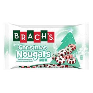 Brach’s (1) bag Christmas Nougats Mix – Peppermint, Wintergreen, Cinnamon Flavors – Handmade Holiday Nougat Candy with Christmas Tree Design – Net Wt. 8.5 oz