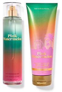Bath & Body Works PINK WATERMELON Duo Gift Set – Fine Fragrance Mist and Ultimate Hydration Body Cream – Full Size