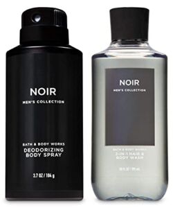 Bath & Body Works Noir Men’s Collection Deodorizing Body Spray & 2-in-1 Hair + Body Wash – Set