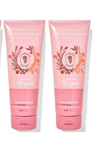 Bath and Body Works Aromatherapy Soothing Marigold Rose + Marigold Ultimate Hydration Body Cream 8 Oz. 2 Pack (Rose + Marigold)