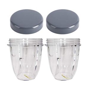 Blender Cups Replacement for Nutribullet Blender 18OZ Cup with Flip Top To Go Lid, Compatible with Nutribullet 600W 900W Blender Juicer (2Pack)