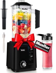 Mueller DuraBlend, 10-Speed 3.0hp Professional Series Blender – Pulse Mode and Ice Crushing Powerful Motor, Smoothie Blender, 74 Oz, 6 Stainless Steel Blades, Blend, Chop, Grind, with Smoothie Bottle