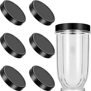 6 Pieces Black Plastic Keep Fresh Lid Parts Replacement Compatible with Magic Bullet 250W
