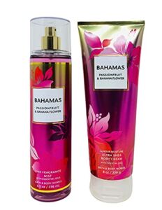 Bath & Body Works BAHAMAS Passionfruit & Banana Flower Duo Gift Set – Fine Fragrance Mist – Ultra Shea Body Cream