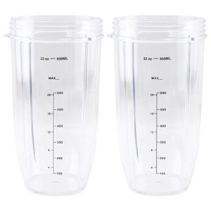 2 Pack 32 oz Tall Colossal Cup Replacement Part Compatible with Nutri Bullet 600W 900W Blenders NB-101B NB-101S NB-201