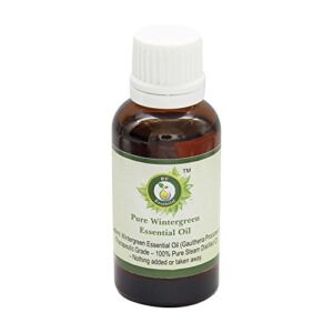R V Essential Pure Wintergreen Essential Oil 30ml (1.01oz)- Gaultheria Procumbens (100% Pure and Natural Therapeutic Grade)