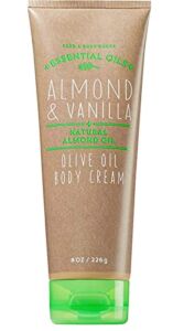 Bath and Body Works Almond Vanilla Body Cream 8 Ounce Tan and Green Tube