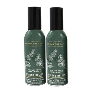 Bath and Body Works 2 Pack Aromatherapy Stress Relief Eucalyptus & Spearmint Concentrated Room Spray. 1.5 Oz.