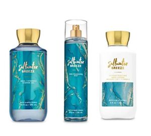 Bath and Body Works – Saltwater Breeze – Daily Trio – Shower Gel, Fine Fragrance Mist & Super Smooth Body Lotion- New 2020