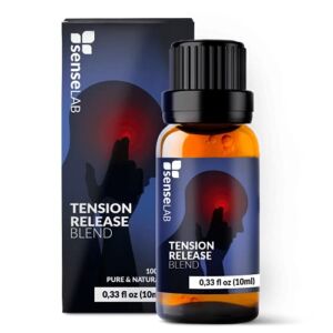Tension Release Essential Oil Blend – 100% Pure Extract Peppermint, Wintergreen and Lavender Oil Therapeutic Grade for Aromatherpy Diffuser (0.33 Fl Oz / 10 ml)
