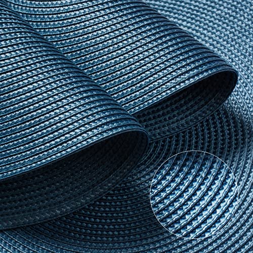 FunWheat Round Braided Placemats Set of 6 Table Mats for Dining Tables Woven Washable Non-Slip Place mats 15 inch Halloween Christmas (Blue, 6pcs) | The Storepaperoomates Retail Market - Fast Affordable Shopping