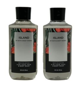 Bath and Body Works Island For Men 3-in-1 Hair, Face & Body Wash – Value Pack lot of 2 – Full Size (Island)