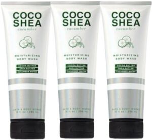 Bath & Body Works Coco Shea Cucumber Moisturizing Body Wash – Value Pack Lot of 3 – Full Size