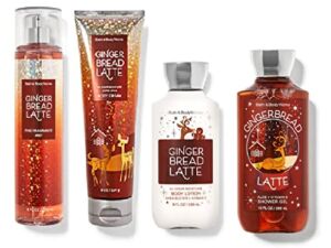 Bath & Body Works Ginger Bread Latte Deluxe Gift Set – Fine Fragrance Mist – Ultra Shea Body Cream – Body Lotion – Shower Gel