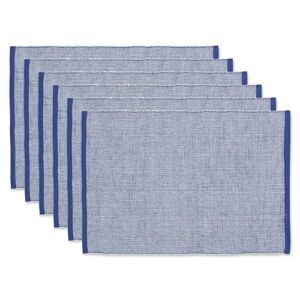 DII Eco-Friendly Fine Ribbed Collection Placemat Set, 13×19, French Blue
