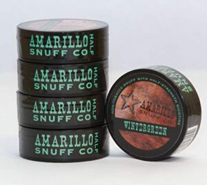 Amarillo Snuff – 5-can roll – Tobacco and Nicotine Free (Wintergreen)