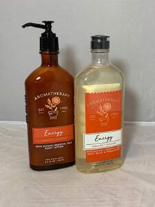 Bath & Body Works Aromatherapy Body Wash & Lotion Set – Energy Orange + Ginger