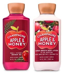 Bath and Body Works CHAMPAGNE APPLE & HONEY DUO – Body lotion and Shower Gel Full Size