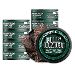 Fully Loaded Chew – 10 Pack Wintergreen Pouches – Tobacco Free and Nicotine Free Wintergreen Flavored Chew. Herbal Dip and Snuff to Help Quit Dipping, Quit Chewing, and Quit Tobacco.
