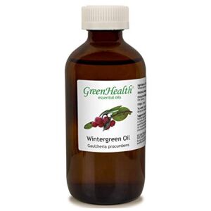 Wintergreen – 8 fl oz (237 ml) Glass Bottle w/ Cap – 100% Pure Essential Oil – GreenHealth Shipped with Child Resistant Cap