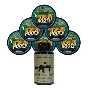 Hooch Herbal Snuff Wintergreen Pouch Packs – 6 Cans – Includes Mud Bud Disposable Spittoon – Cati