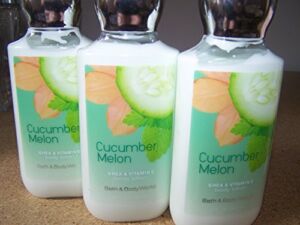 Lot of 3 Bath & Body Works Cucumber Melon Shea & Vitamin E Body Lotion 8 Fl Oz Each (Cucumber Melon)
