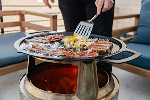 Solo Stove Bonfire Cast Iron Griddle Cooking Bundle, incl. Stainless Steel Fire Pit + Stand, Cast Iron Griddle & Stainless Steel Hub for 8” Elevation, Height: 24.75 in, Diameter: 18.75 in, 43.2 lbs | The Storepaperoomates Retail Market - Fast Affordable Shopping