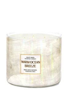 Bath & Body Works, White Barn 3-Wick Candle w/Essential Oils – 14.5 oz – 2022 Spring Scents (Warm Ocean Breeze)