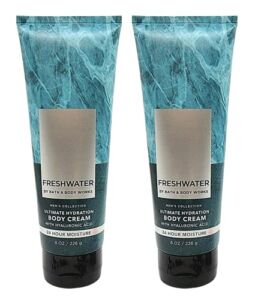 Bath and Body Works Men’s Collection Ultimate Hydration Ultra Shea Body Cream 8 Oz 2 Pack (Freshwater)