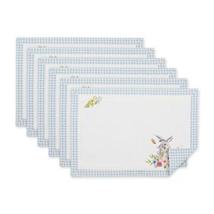 DII Easter Basics Collection Tabletop, Placemat Set, Garden Bunny, 6 Piece