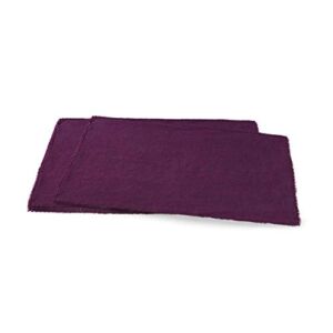 Purple Fringed Stone Washed Placemat – 14″x20″ Oblong, 4 Ct.