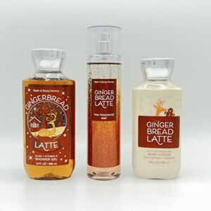 Bath & Body Works Gingerbread Latter3-Piece Bundle 8oz Body Lotion, 10oz Shower Gel and 8oz Fine Fragrance