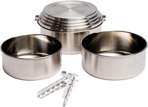 Solo Stove 3 Pot Set – Stainless Steel Camping Backpacking Cookware Kitchen Kit | Pot Gripper Included for Rocket Stove Camp Cooking