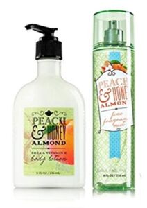 Bath and Body Works PEACH & HONEY ALMOND Duo Gift Set – Body lotion and Fine Fragrance Mist – Full Size
