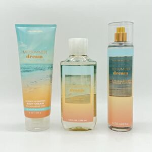 Bath & Body Works Midsummer Dream 3-Piece Bundle 8oz Body Cream, 10oz Shower Gel and 8oz Fine Fragrance Mist