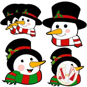 36 Pieces Christmas Paper Placemats Holiday Poinsettia Flower Placemats Christmas Snowman Placemats for Home Holiday Christmas Table Top Decoration(Snowman Style,13 x 13 Inch)